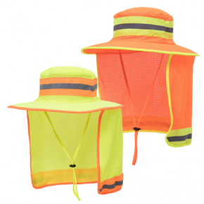 High Visibility Sun Hat with Neck Flap - H05