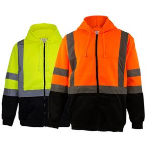 Hi Vis Full Zip Safety Fleece Hoodie - HS01