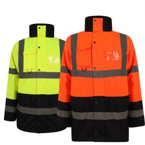 High visibility 2-tone waterproof traffic jacket - J05