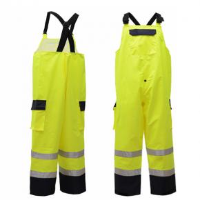 Hi-Vis Safety Premium Class E Rain Bibs - PRB02