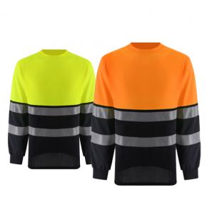 Two-Tone Long Sleeved Cotton Comfort T-Shirt - TL10