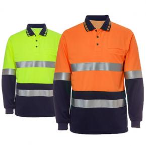 Hi Viz Long Sleeve Polo Shirt - TL13