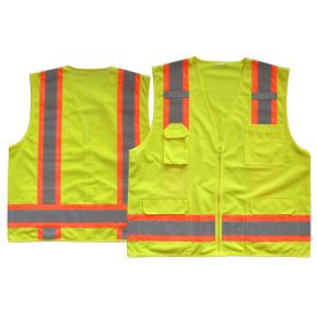 Hi Vis Reflective Safety Vest with Zipper and Pocket - U21